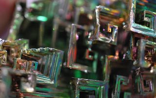 close up of bismuth crystal